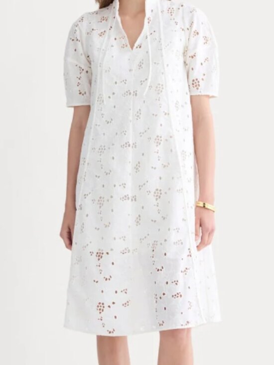 Everlane Dresses & Skirts - NWT Everlane The Eyelet Midi Dress in Bone, Size Large